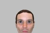 The man was described as having short dark hair with stubble on his top lip, wearing a grey T shirt and jogging bottoms. (Photo: West Yorkshire Police)