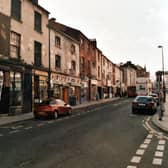 Shops in view include The Great Work, Pet City, Kirkgate Fish & Chips, and Kirkgate fisheries fishing tackle. Pictured in September 1999.