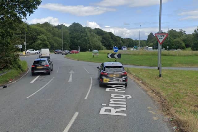 The collision occurred on the Eastbound carriageway of the A6120 Ring Road, Moortown. Picture: Google
