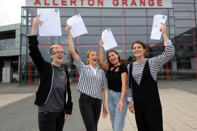 Students enjoying their A-Level results in 2017