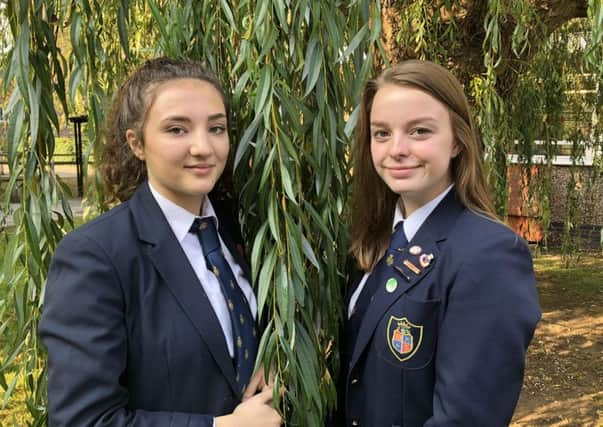 Ripon Grammar School students Grace Withyman (l) and LouiseTaylor (r)