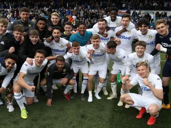 Leeds United celebrate PDL title at Elland Road.