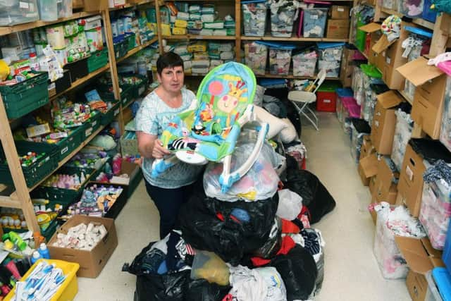 Jackie Appleton at the Leeds Baby Bank based in the St John's Centre.