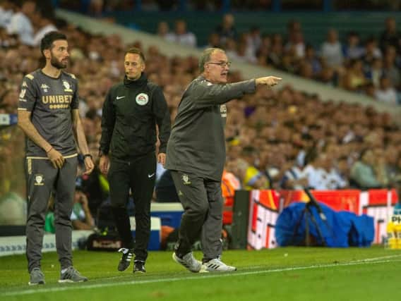 DISAPPOINTED: Leeds United head coach Marcelo Bielsa during the Carabao Cup clash against Stoke City. Picture by Bruce Rollinson.