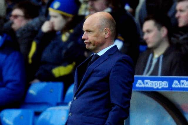 Uwe Rosler shows his dismay during Saturday's 2-1 defeat at home to Brighton at Elland Road. It was to prove his last game in charge. Picture: James Hardisty.