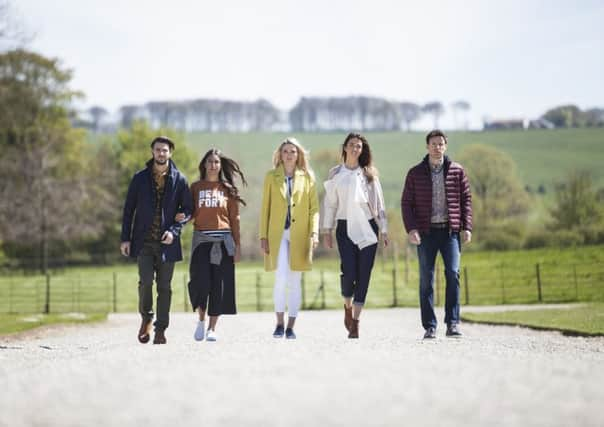 Fashion on the 2017 Great Yorkshire Show Catwalk: All from John Lewis Leeds. Left to right:
 Idris Mac Â£110; mustard polo Â£20; cashmere cardigan Â£99; shirt Â£45; khaki chino Â£40; Chester Suede Chelsea boot Â£79, all John Lewis. 
 Modern Rarity Culotte Â£100; Barbour Bee Crew Â£109 available in Loved & Found; Barbour Affiliate Crew Â£89.95; John Lewis Stripe Top Â£25; And/Or Furina Shoe Â£75.
Becksondergaard clutch bag Â£65 available in Loved & Found; Pure acid yellow coat (available next season); Kin Laura Slater tie back top Â£49; And/Or Avalon ankle grazer denim Â£85; Kin Erland navy shoe Â£75. 
 People Tree Jacket Â£110 available in Loved & Found; Barbour denims Â£109 available in Loved & Found; Modern Rarity shirt Â£100; And/Or Tierra Shoe 95.  
 Barbour Impeller jacket Â£149; Barbour lambswool jumper Â£84.95; John Lewis shirt Â£45; Hugo Boss jean Â£119; Paul Smith Inky shoe Â£175. Picture by Doug Jackson.