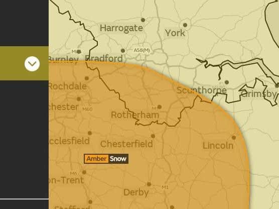 The amber weather warning