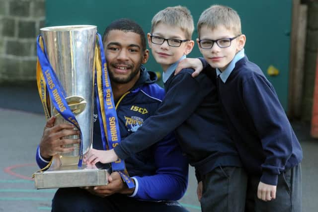 Kallum Watkins with Jayden and Sean Whalley.