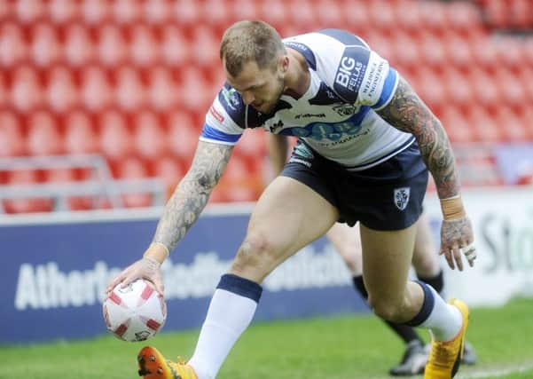 Featherstone winger Luke Briscoe kept his try record running at Doncaster. PIC: Simon Hulme